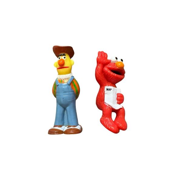 Vintage Sesame Street Figure Lot by JHP 1980s 2-2.5" Bert & Elmo - Picture 1 of 8